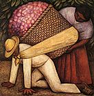 Diego Rivera Canvas Paintings - The Flower Carrier